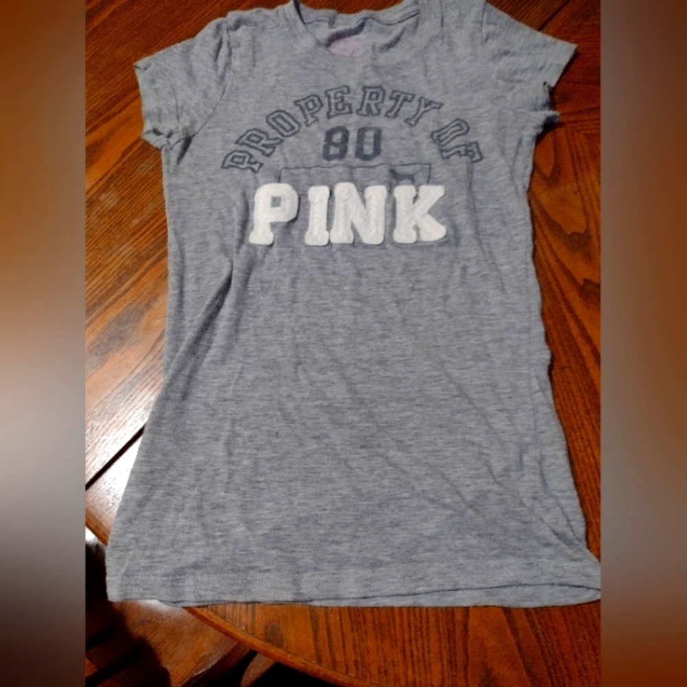 Gray t-shirt pink size extra small